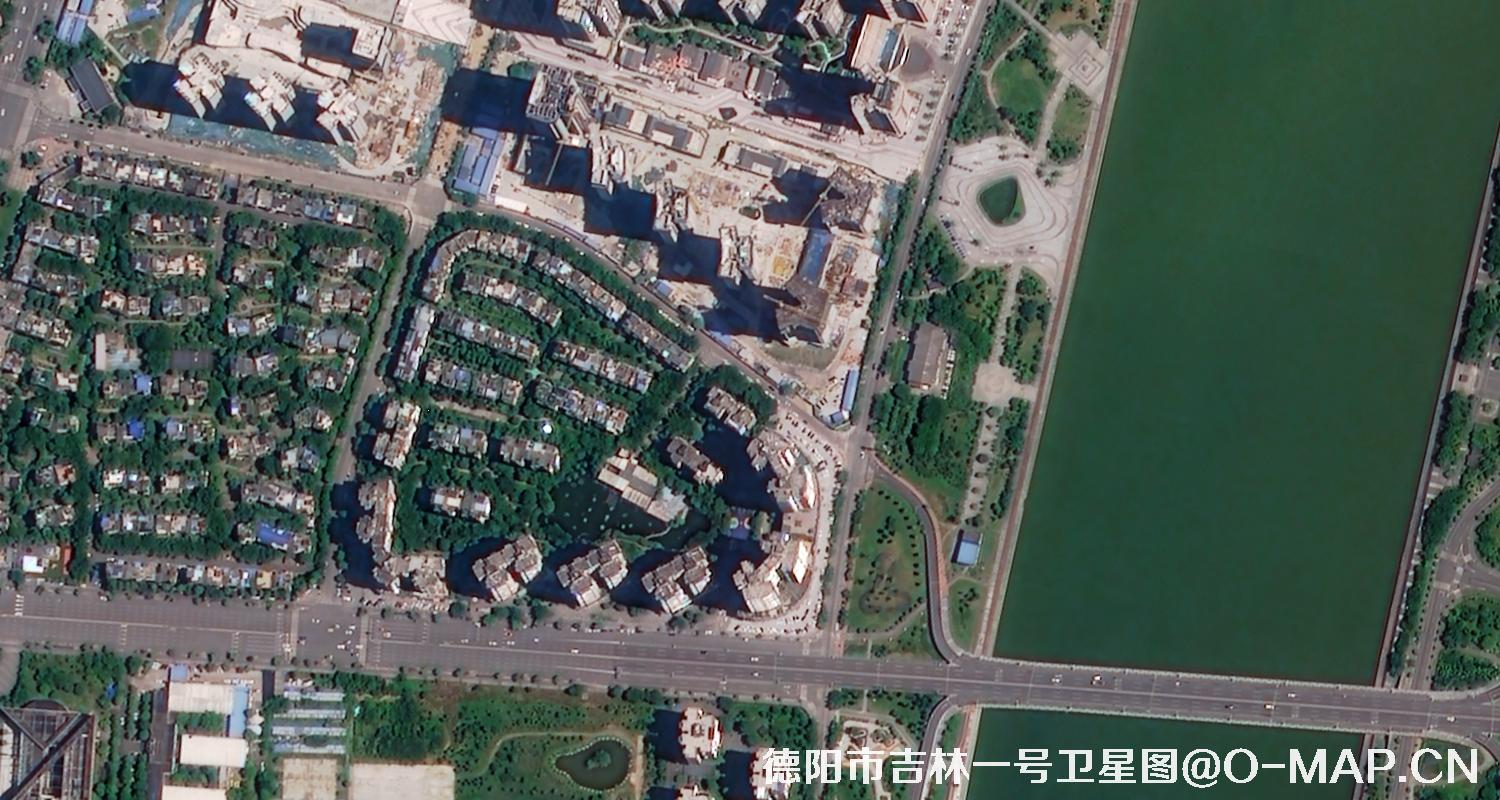 0.75米分辨率吉林一号卫星拍摄的四川省德阳市2022年最新影像图