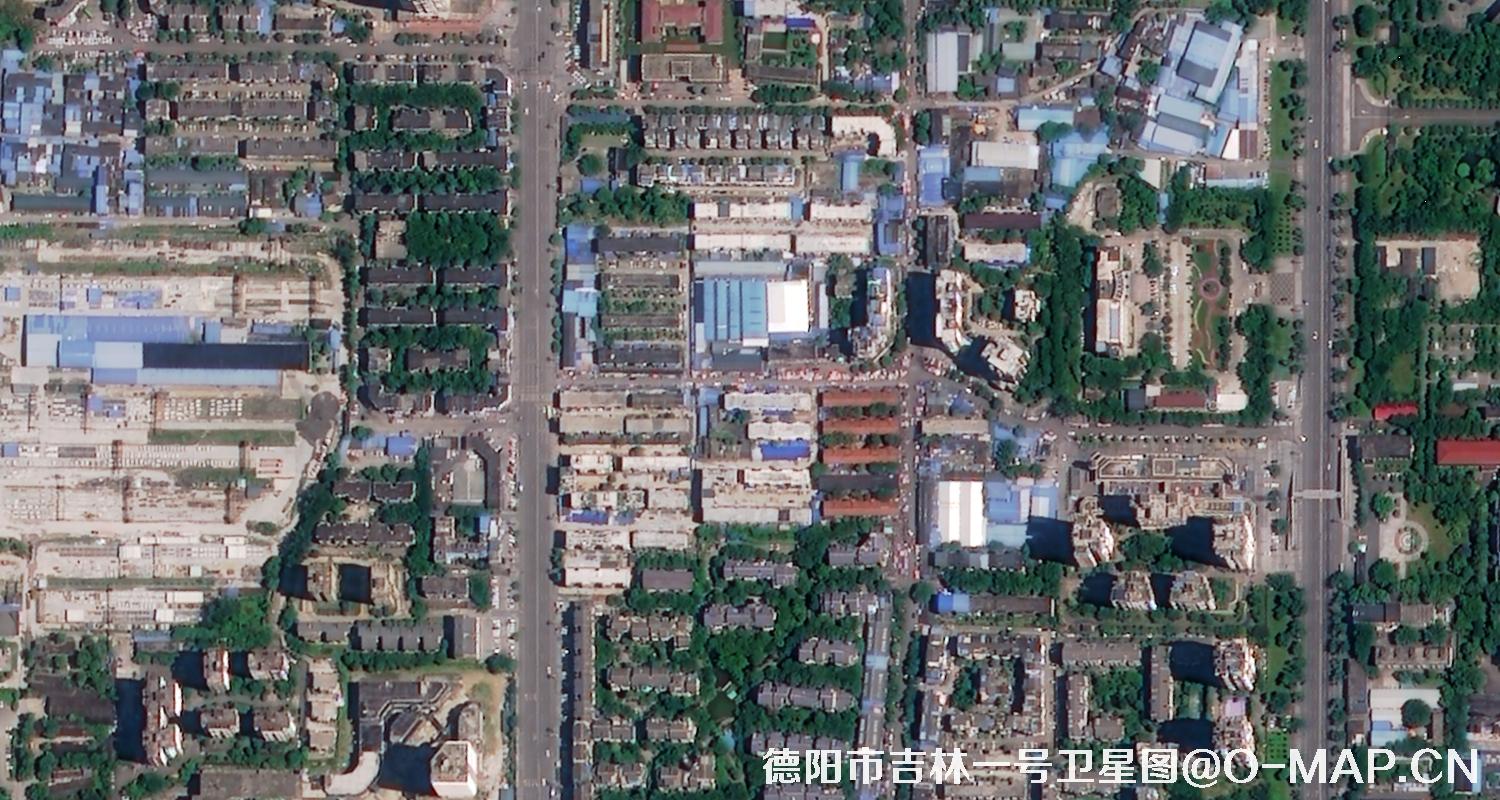 0.75米分辨率吉林一号卫星拍摄的四川省德阳市2022年最新影像图