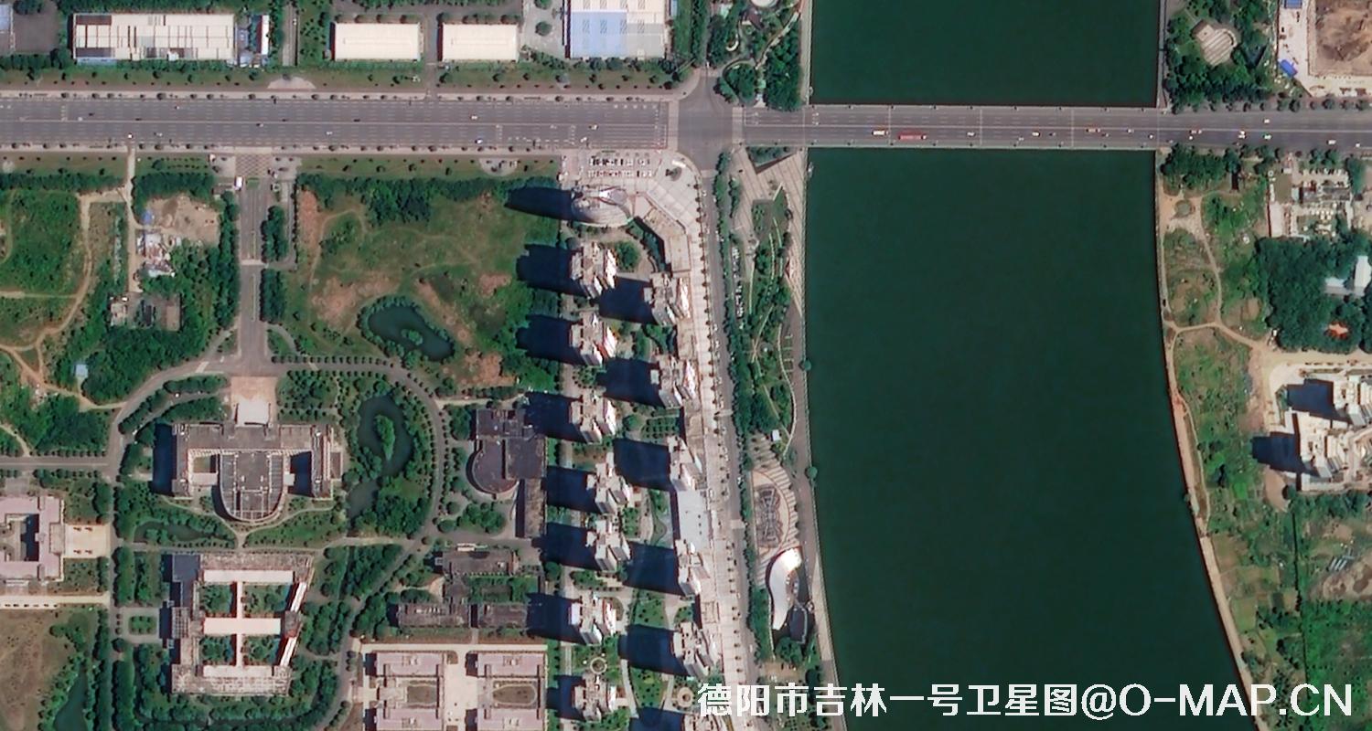 0.75米分辨率吉林一号卫星拍摄的四川省德阳市2022年最新影像图