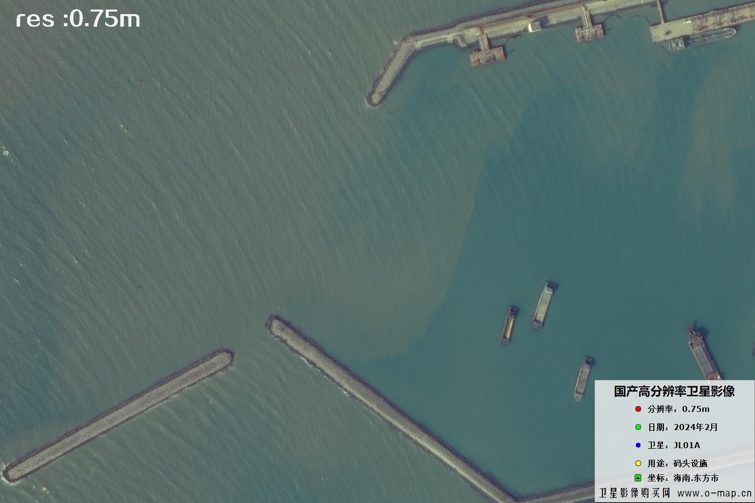 海南省东方市2024年2月份吉林一号卫星图