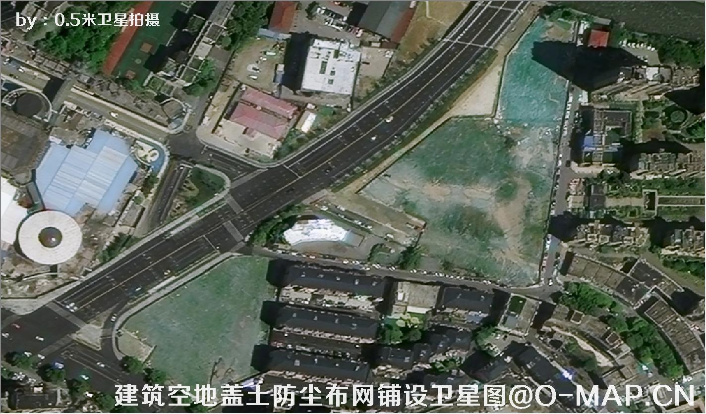 0.5米卫星拍摄的建筑工地盖土网防尘布措施卫星图片