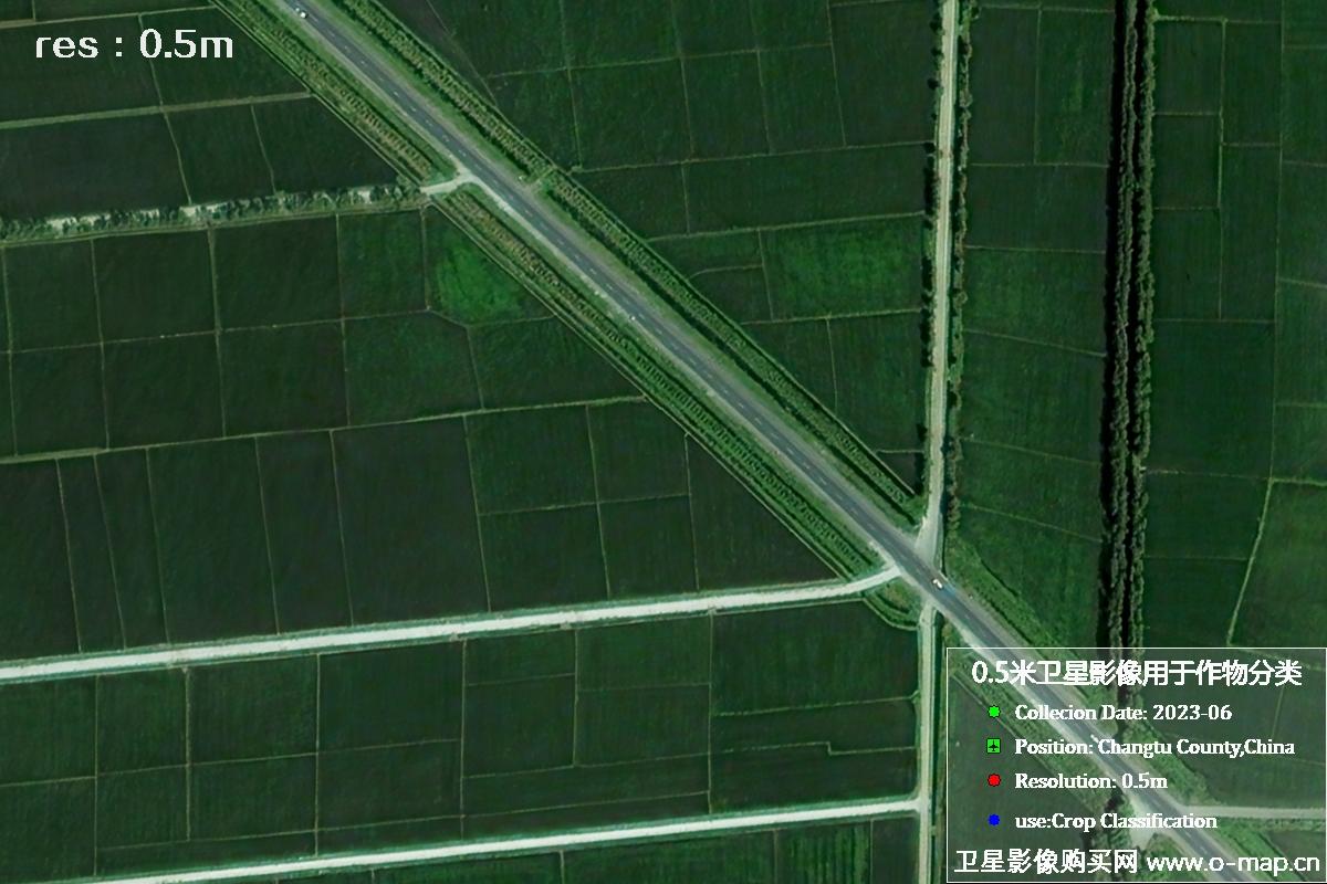 辽宁省昌图县2023年6月份农作物0.5米分辨率卫星影像