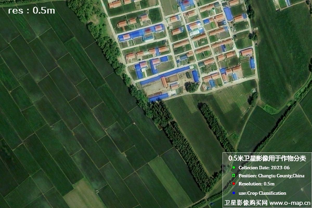 辽宁省昌图县2023年6月份农作物0.5米分辨率卫星影像