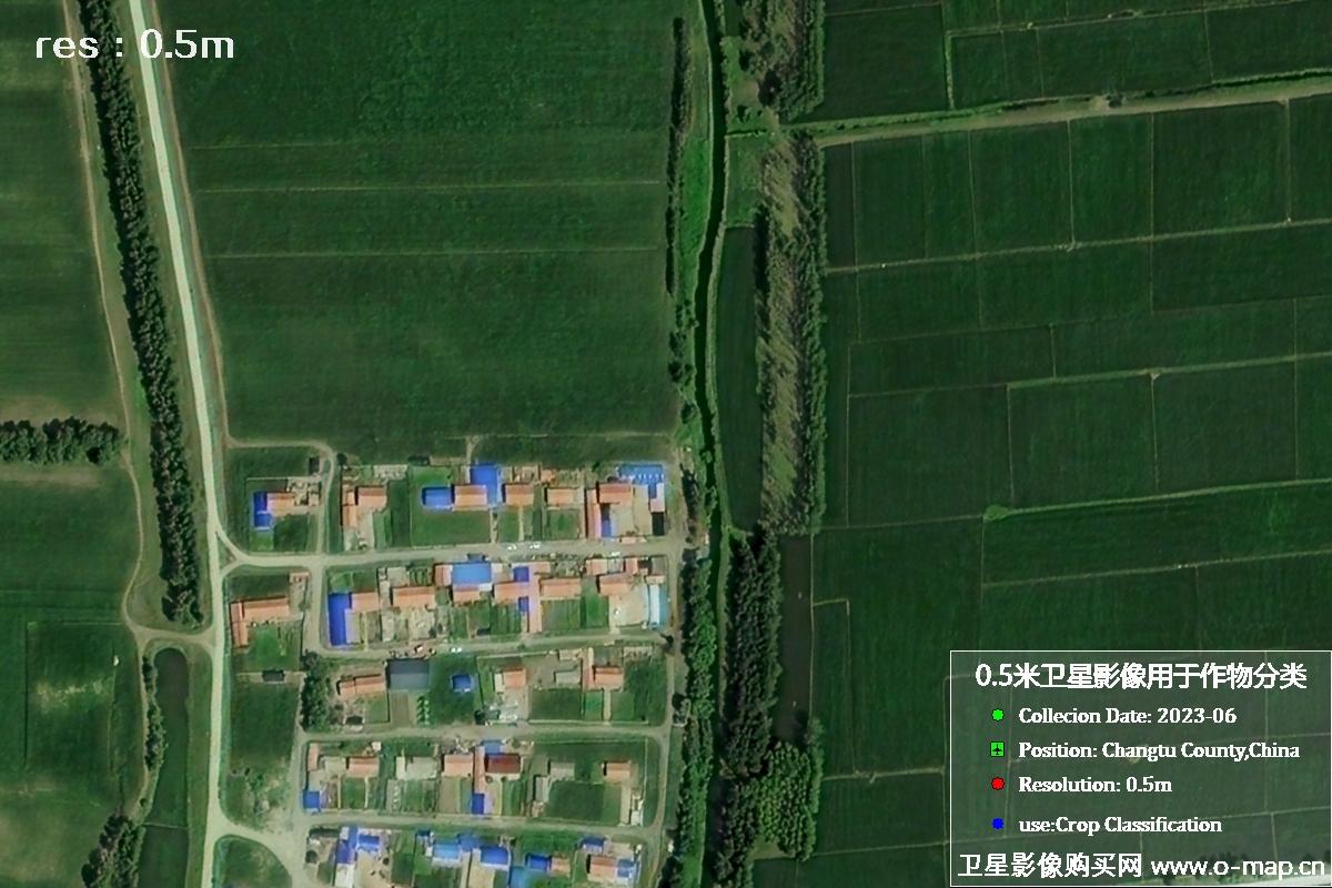 辽宁省昌图县2023年6月份农作物0.5米分辨率卫星影像