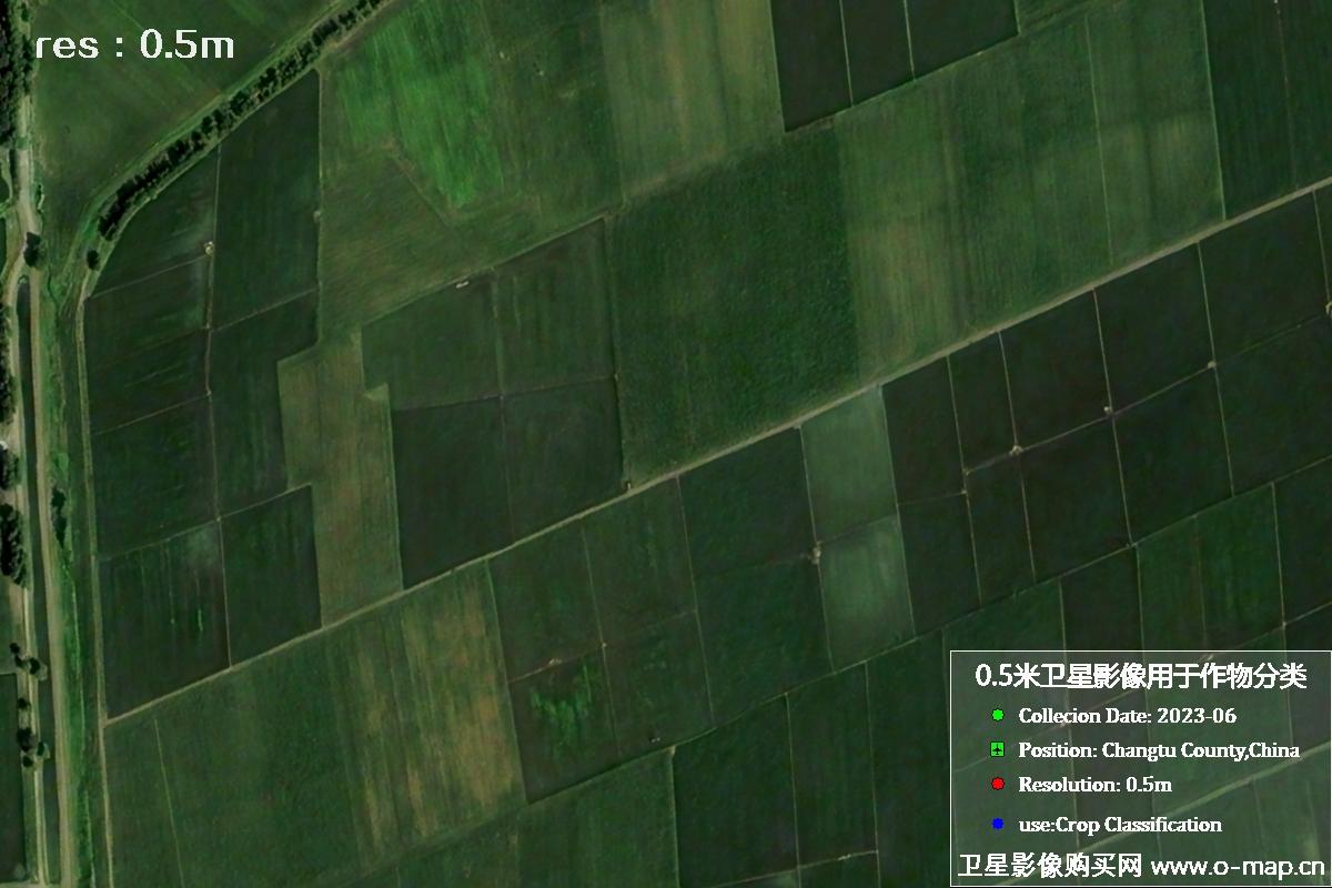 辽宁省昌图县2023年6月份农作物0.5米分辨率卫星影像