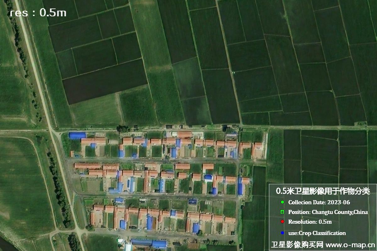 辽宁省昌图县2023年6月份农作物0.5米分辨率卫星影像