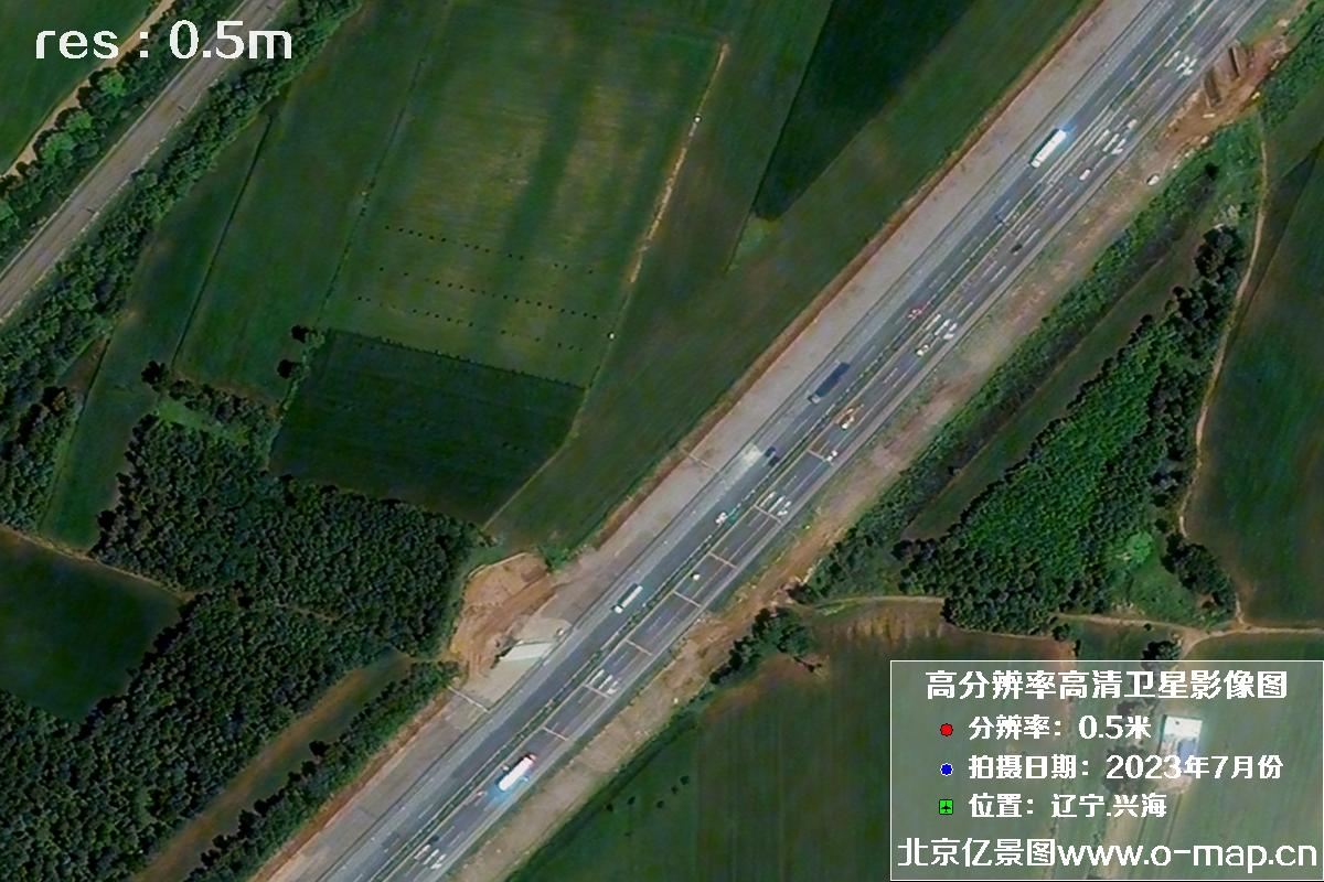 辽宁省兴海市2023年7月份拍摄的0.5米分辨率卫星影像图片