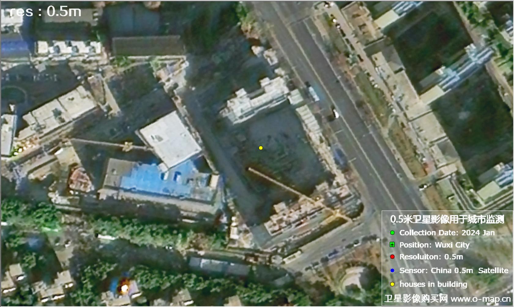 中国0.5米分辨率卫星影像用于无锡市在建房屋监测