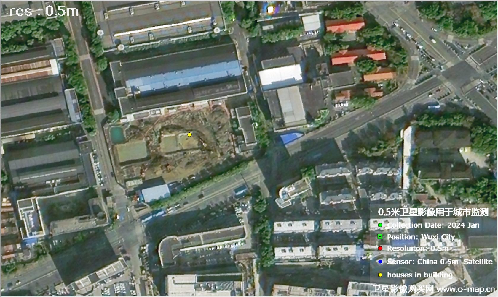 中国0.5米分辨率卫星影像用于无锡市在建房屋监测