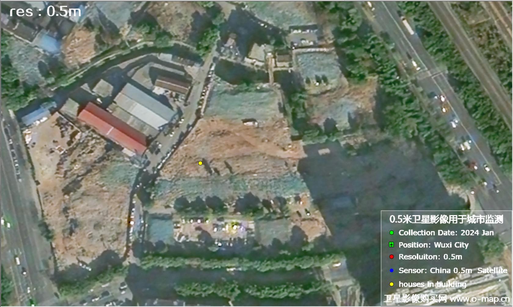 中国0.5米分辨率卫星影像用于无锡市在建房屋监测
