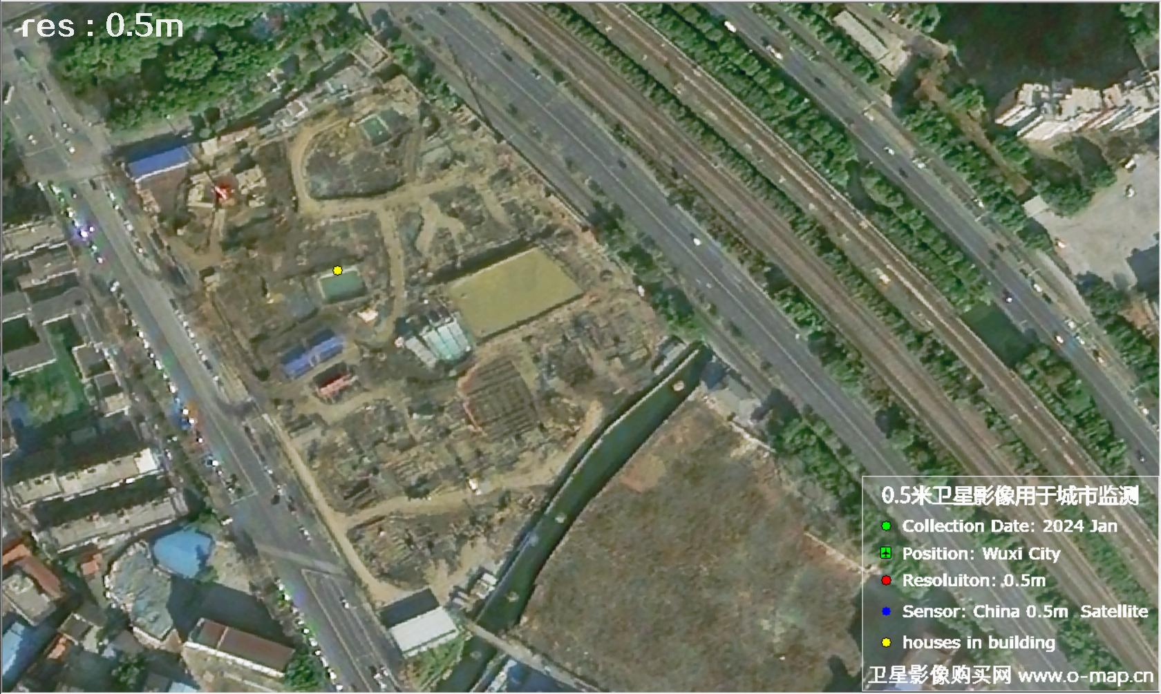 中国0.5米分辨率卫星影像用于无锡市在建房屋监测