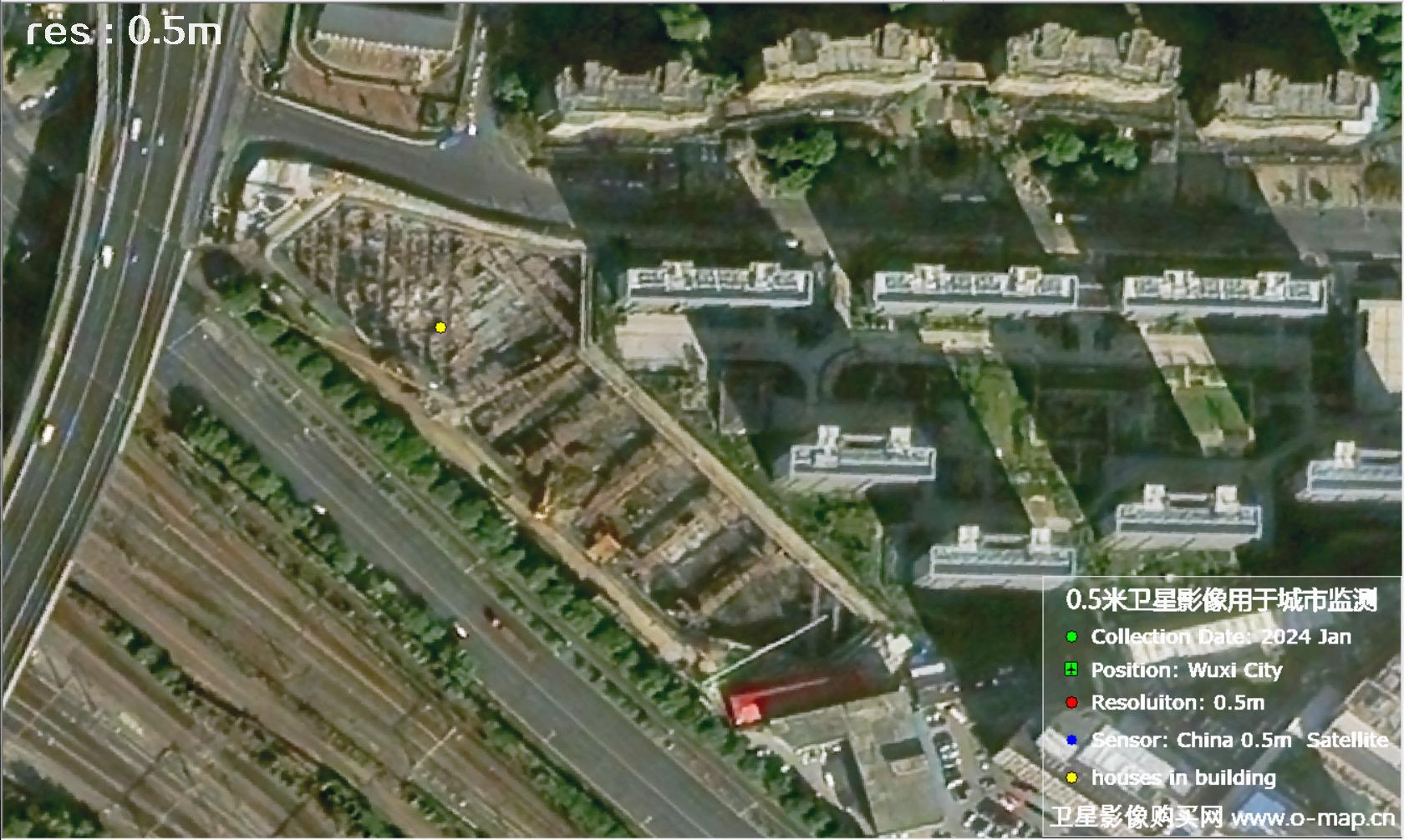中国0.5米分辨率卫星影像用于无锡市在建房屋监测