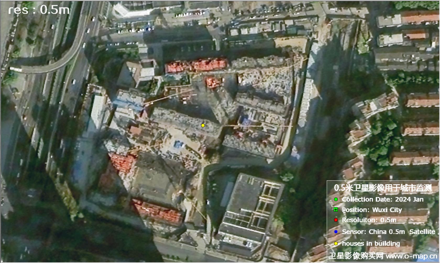 中国0.5米分辨率卫星影像用于无锡市在建房屋监测