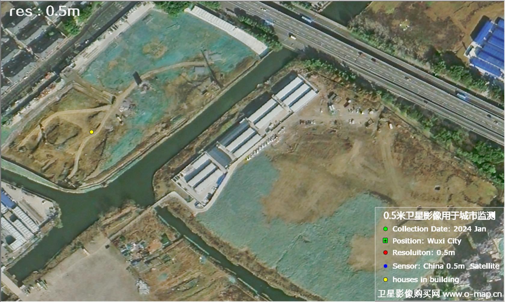中国0.5米分辨率卫星影像用于无锡市在建房屋监测