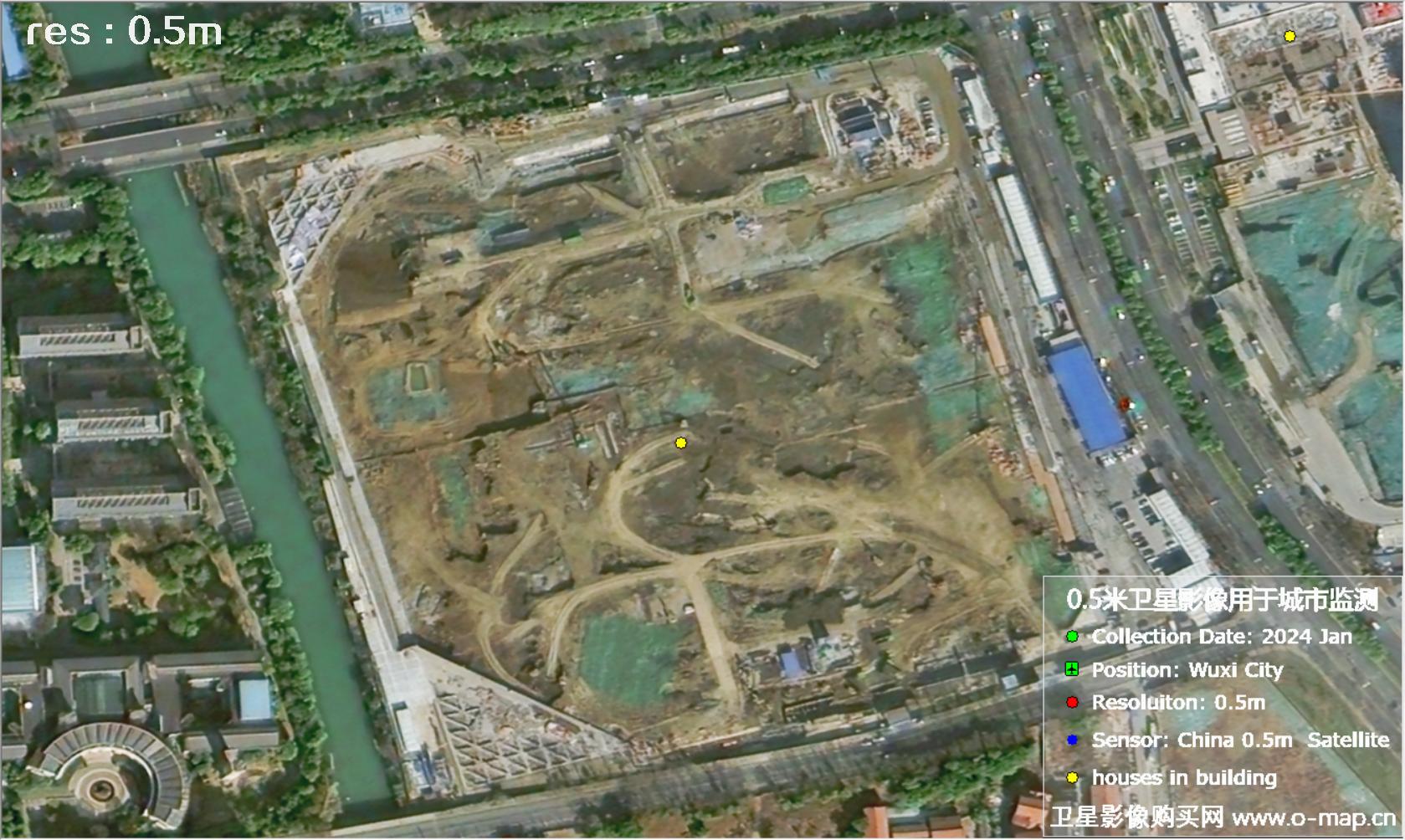 中国0.5米分辨率卫星影像用于无锡市在建房屋监测