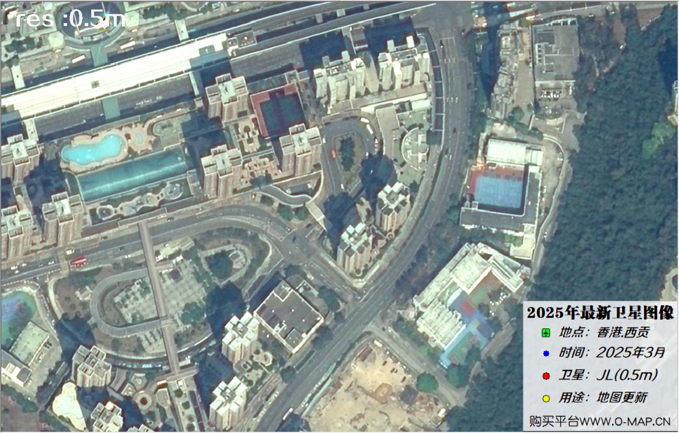 香港西贡2025年最新0.5米吉林一号卫星图像
