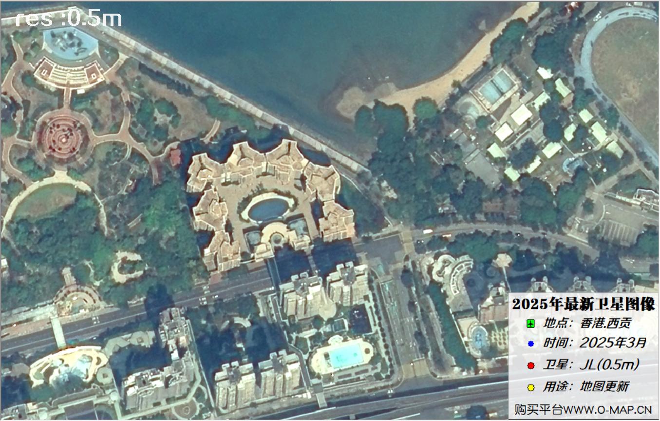香港西贡2025年最新0.5米吉林一号卫星图像