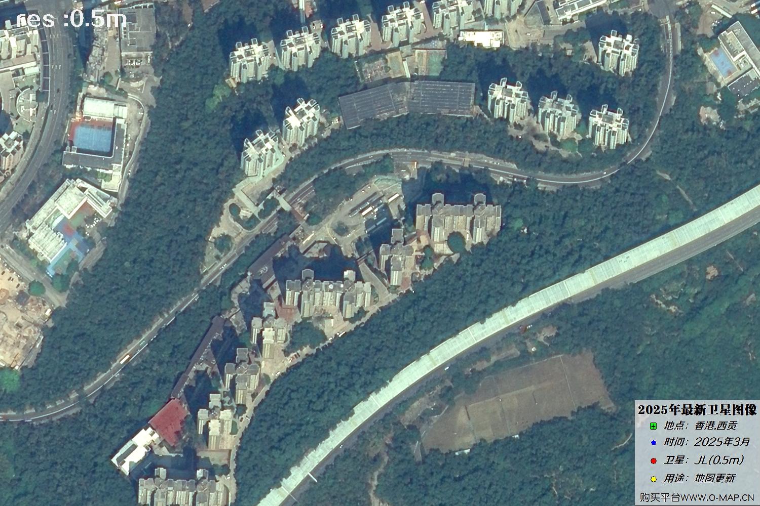 香港西贡2025年最新0.5米吉林一号卫星图像