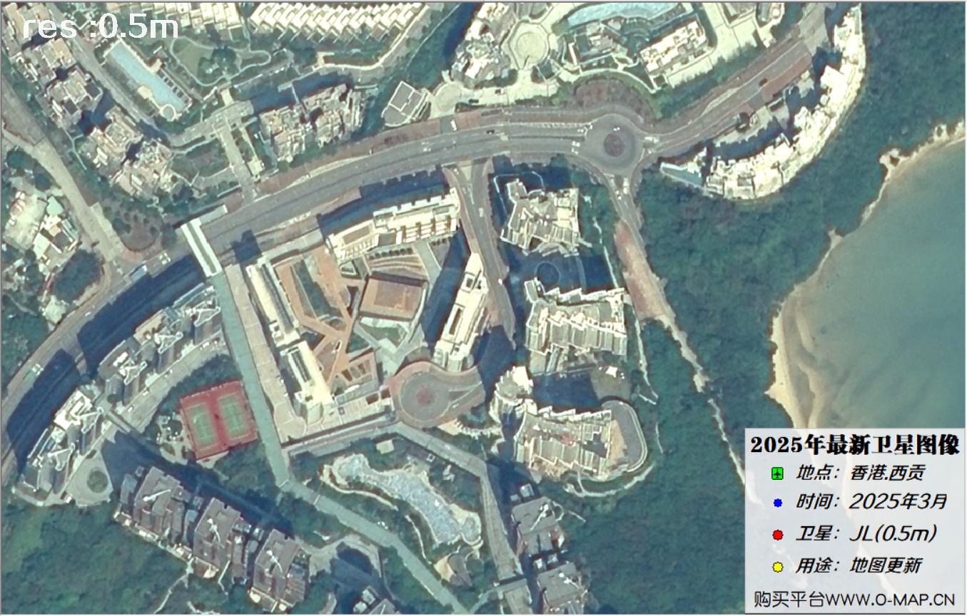 香港西贡2025年最新0.5米吉林一号卫星图像