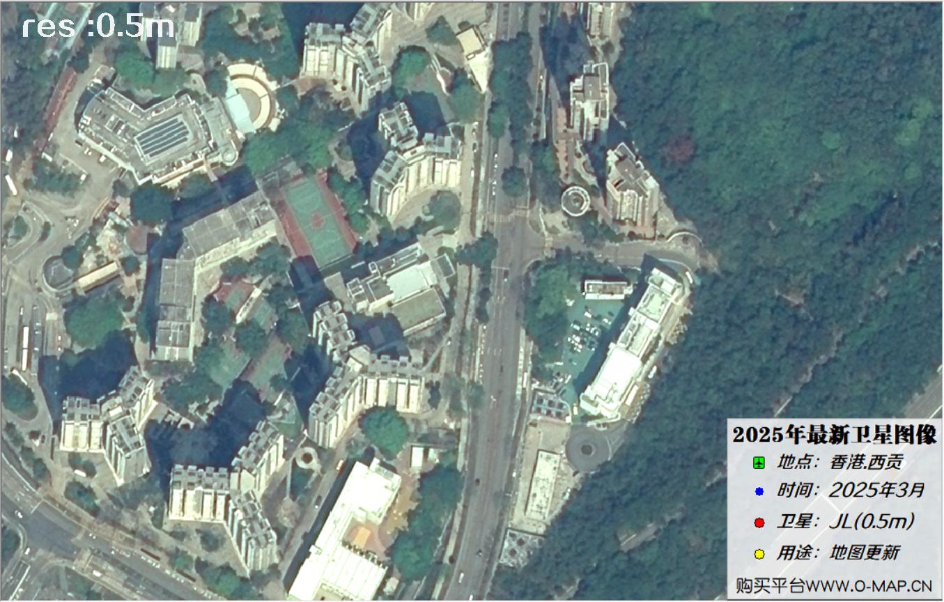 香港西贡2025年最新0.5米吉林一号卫星图像