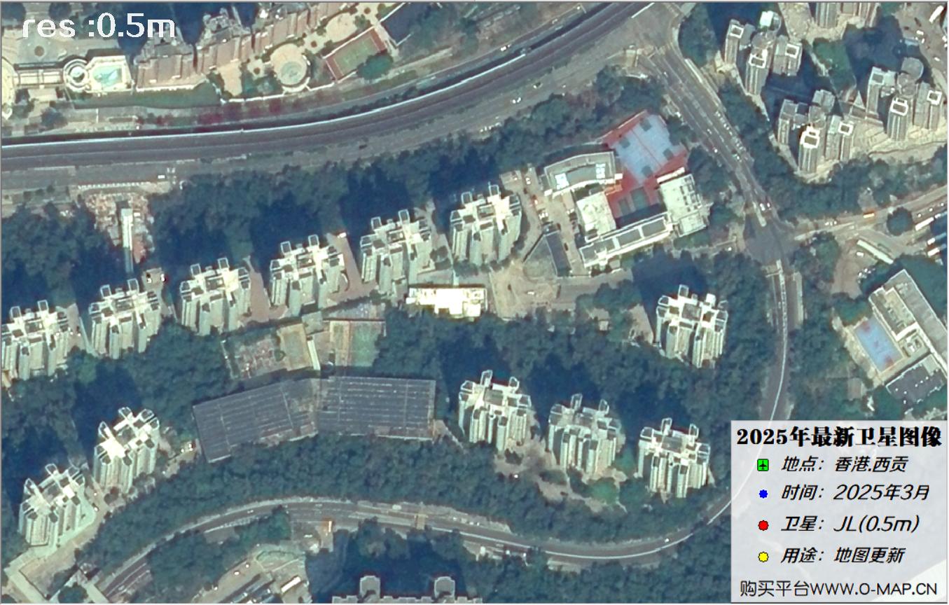 香港西贡2025年最新0.5米吉林一号卫星图像