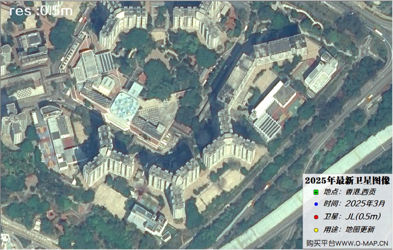 香港西贡2025年最新0.5米吉林一号卫星图像
