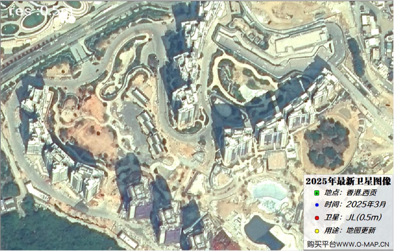 香港西贡2025年最新0.5米吉林一号卫星图像
