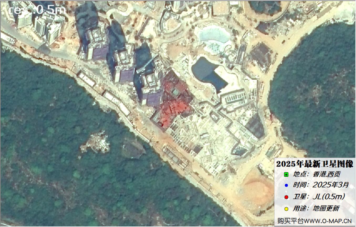 香港西贡2025年最新0.5米吉林一号卫星图像