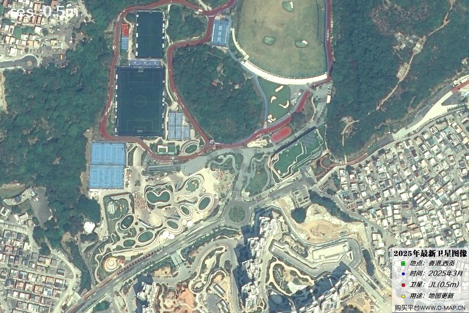 香港西贡2025年最新0.5米吉林一号卫星图像
