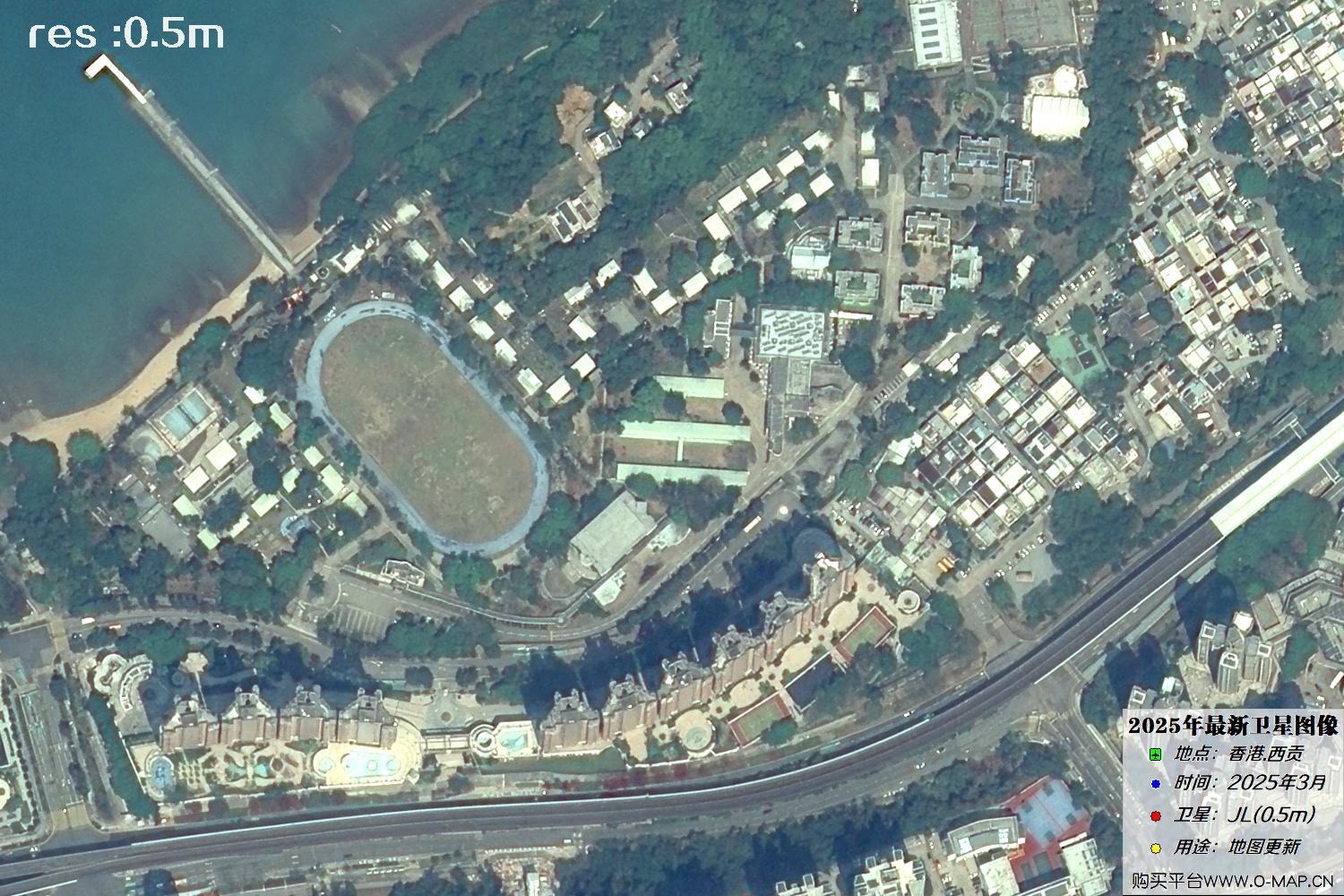 香港西贡2025年最新0.5米吉林一号卫星图像