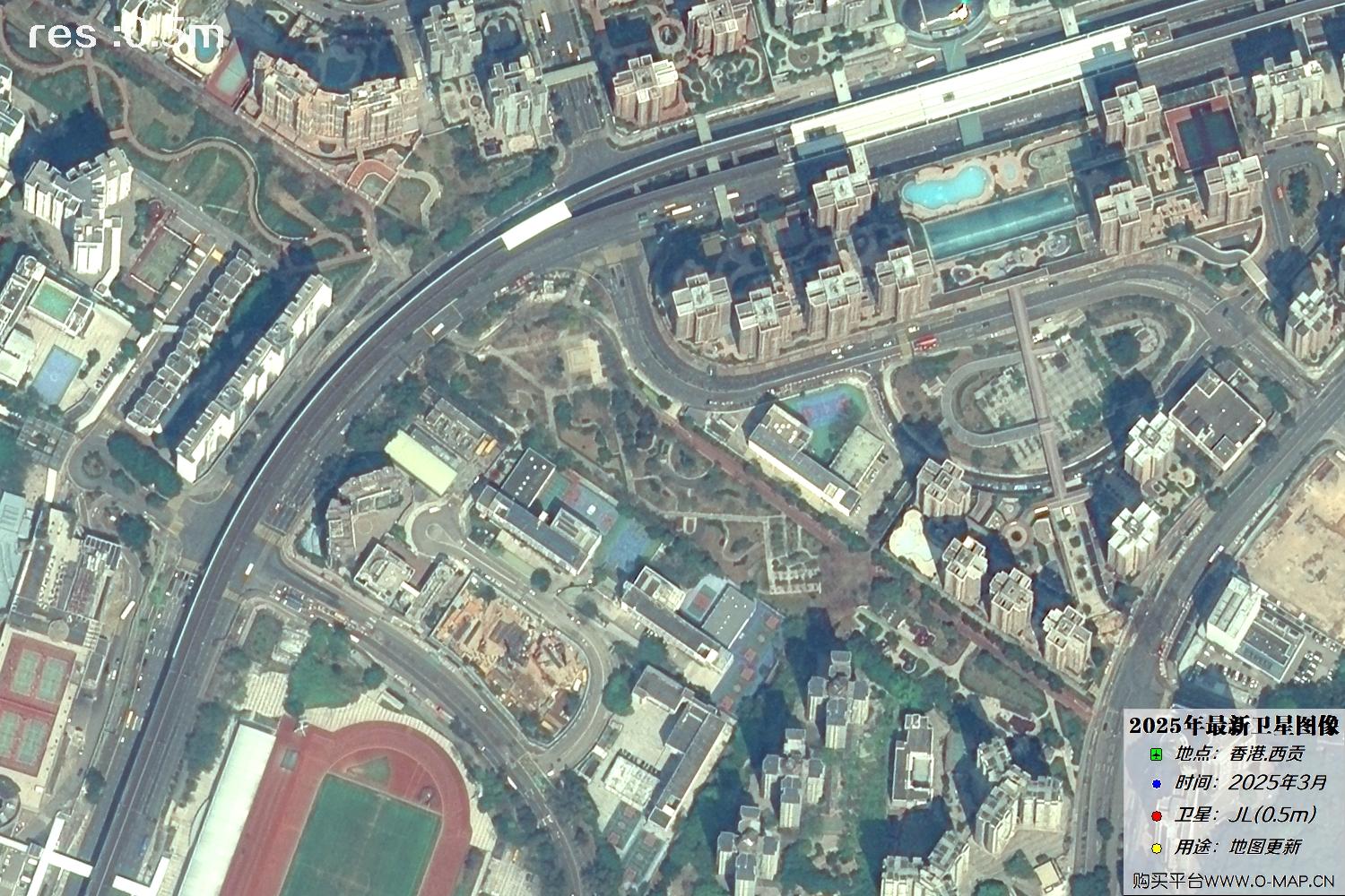 香港西贡2025年最新0.5米吉林一号卫星图像