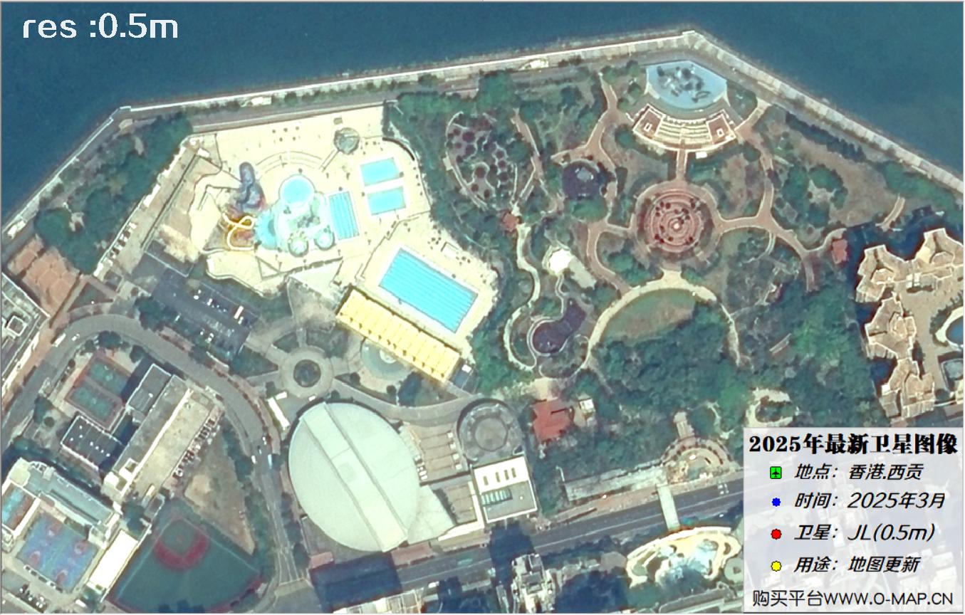 香港西贡2025年最新0.5米吉林一号卫星图像