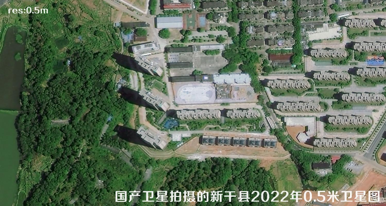 国产0.5米拍摄的江西省吉安市新干县卫星图