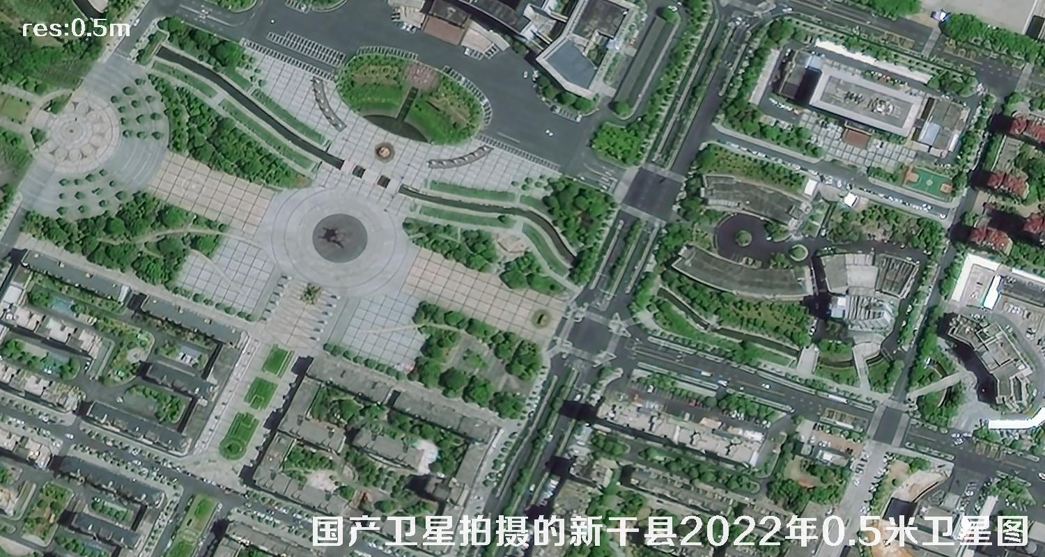 国产0.5米拍摄的江西省吉安市新干县卫星图