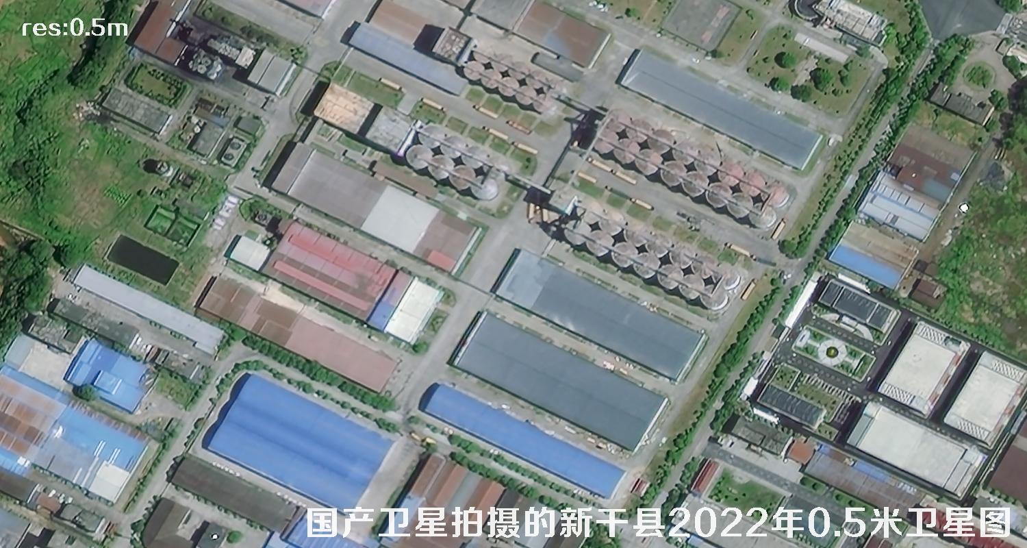 国产0.5米拍摄的江西省吉安市新干县卫星图