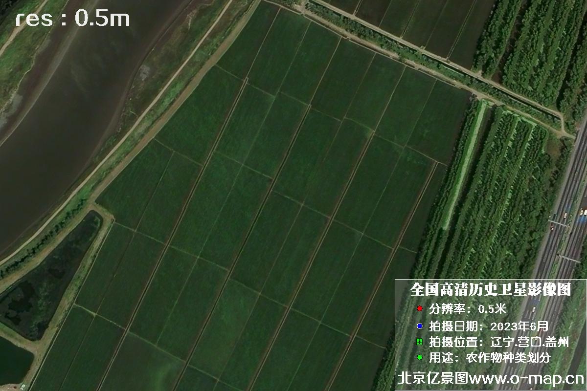 吉林一号卫星2023年6月份拍摄的辽宁省营口市0.5米分辨率卫星图片