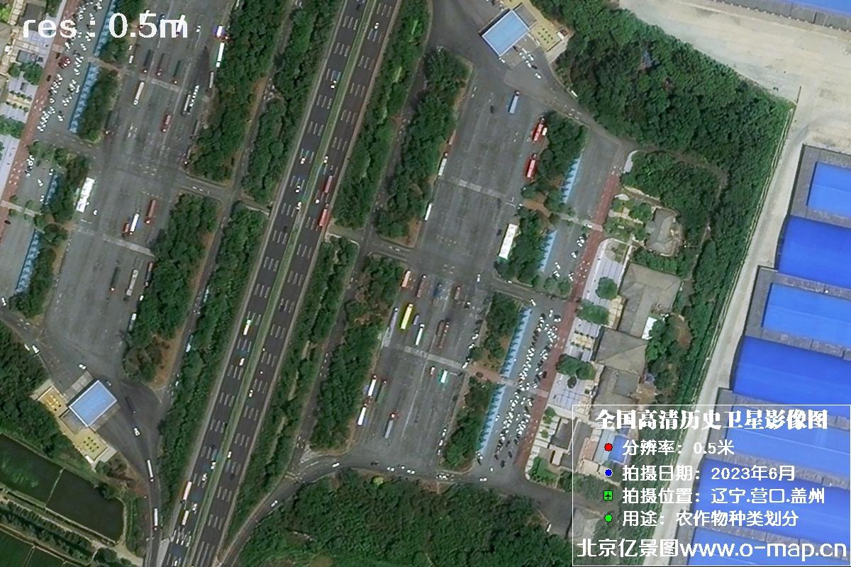 吉林一号卫星2023年6月份拍摄的辽宁省营口市0.5米分辨率卫星图片