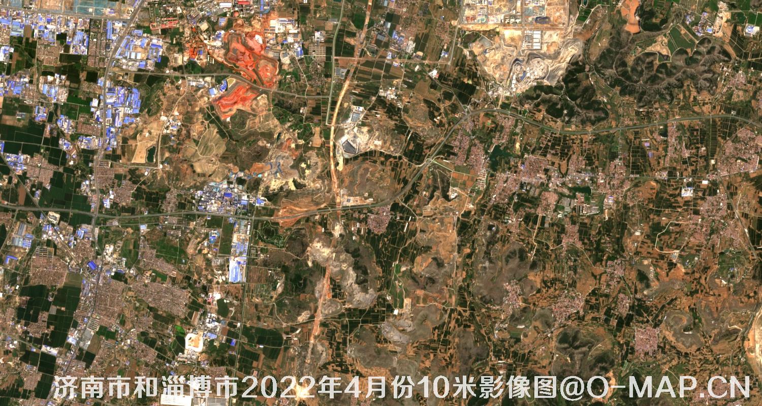山东省济南市和淄博市2022年4月份10米影像图