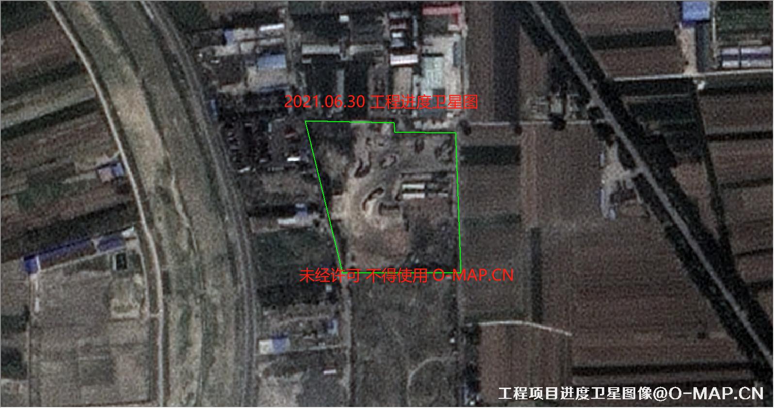 某工程于2021年6-9月份的每月项目进度卫星图