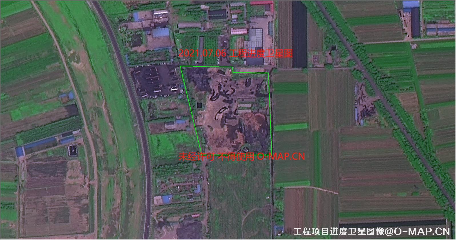 某工程于2021年6-9月份的每月项目进度卫星图