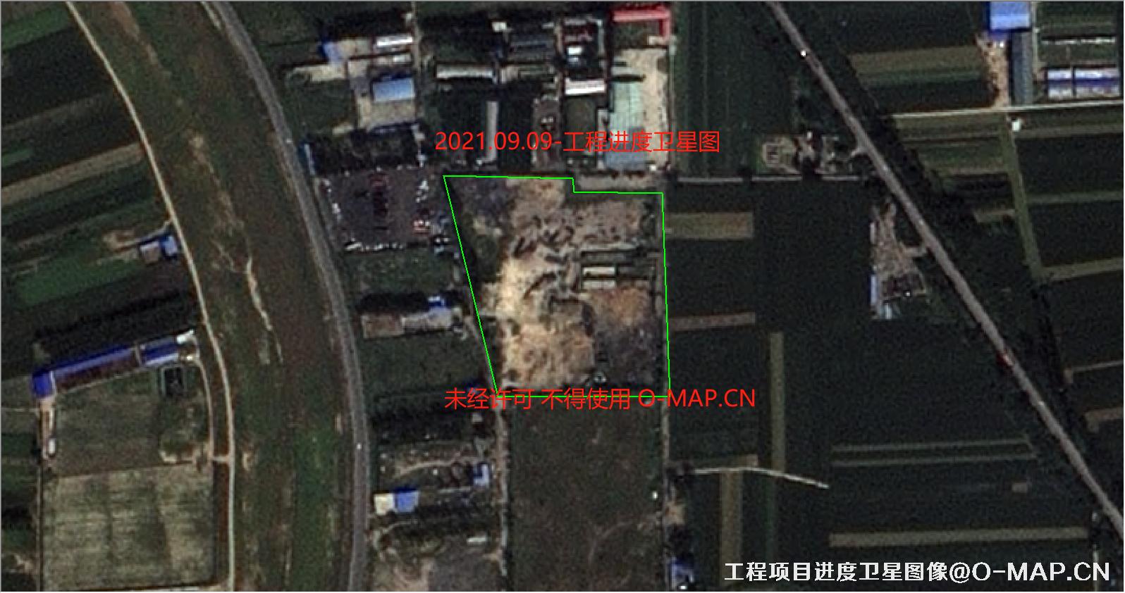 某工程于2021年6-9月份的每月项目进度卫星图