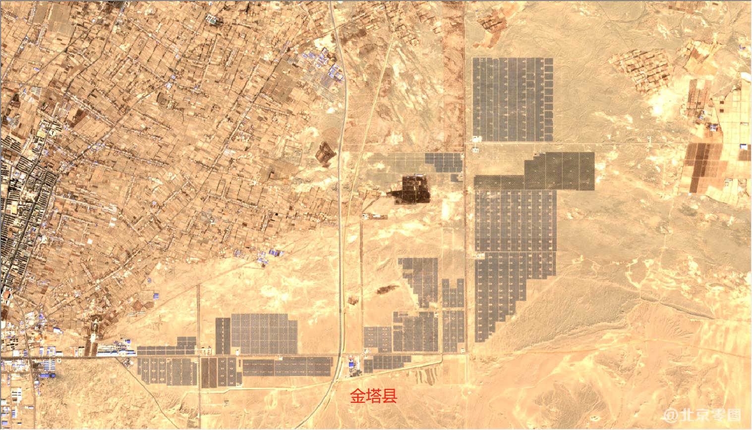 酒泉卫星发射中心及周边最新卫星图-金塔县