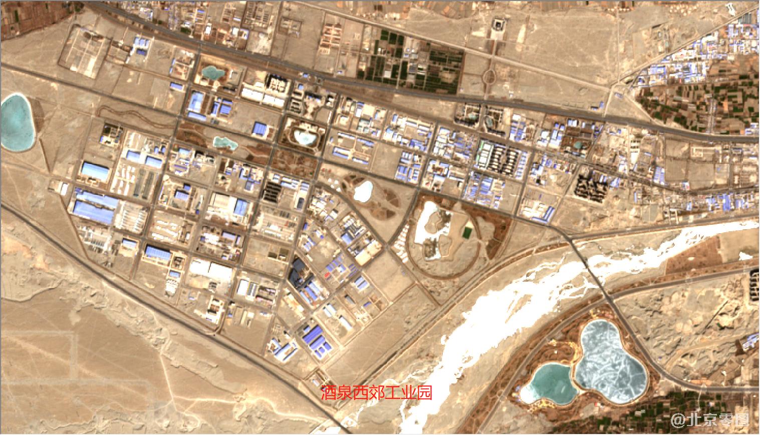 酒泉卫星发射中心及周边最新卫星图-酒泉西郊工业园