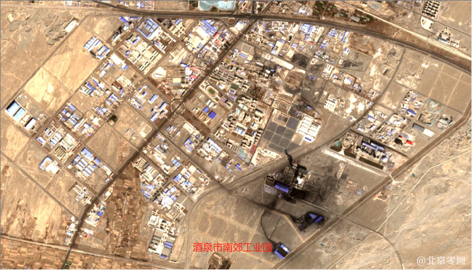 酒泉卫星发射中心及周边最新卫星图-酒泉市南郊工业园