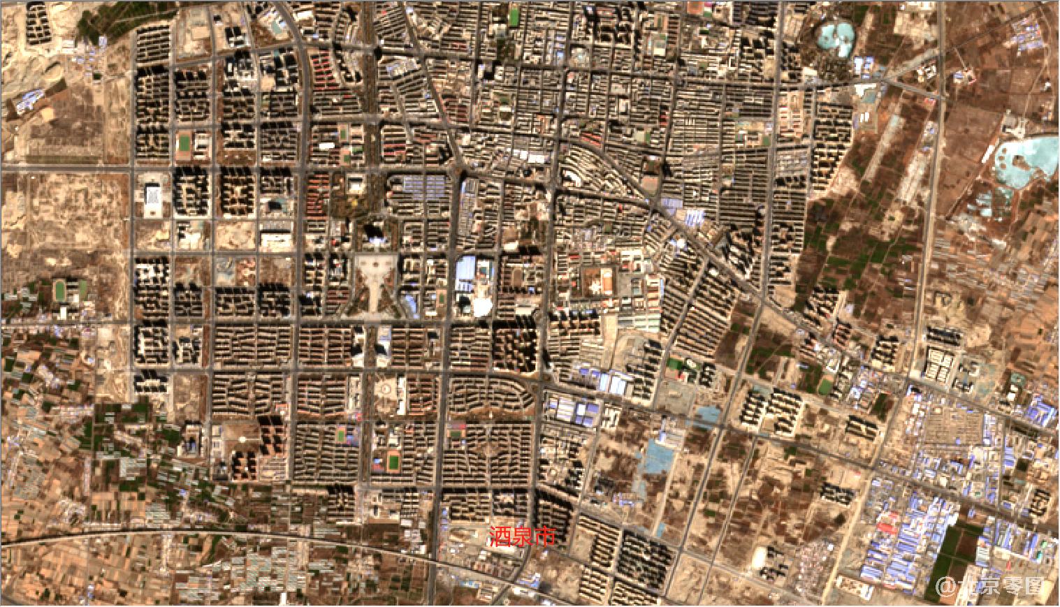 酒泉卫星发射中心及周边最新卫星图-酒泉市