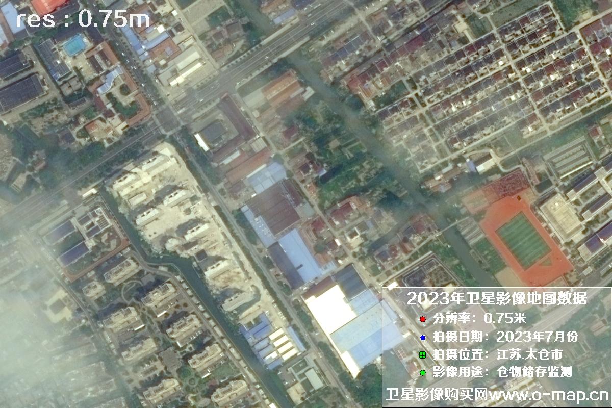 江苏省太仓市2023年7月份0.75米卫星影像图片