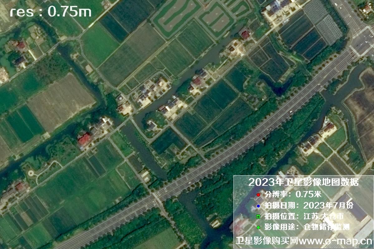 江苏省太仓市2023年7月份0.75米卫星影像图片