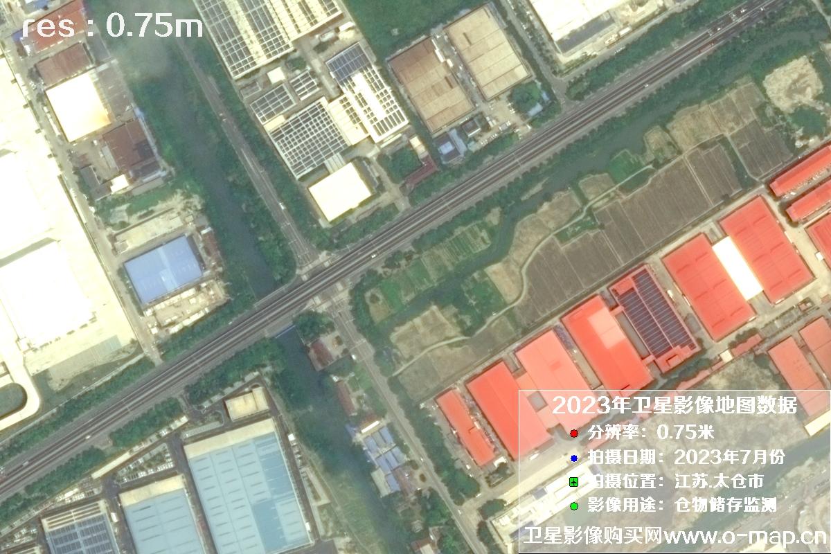 江苏省太仓市2023年7月份0.75米卫星影像图片
