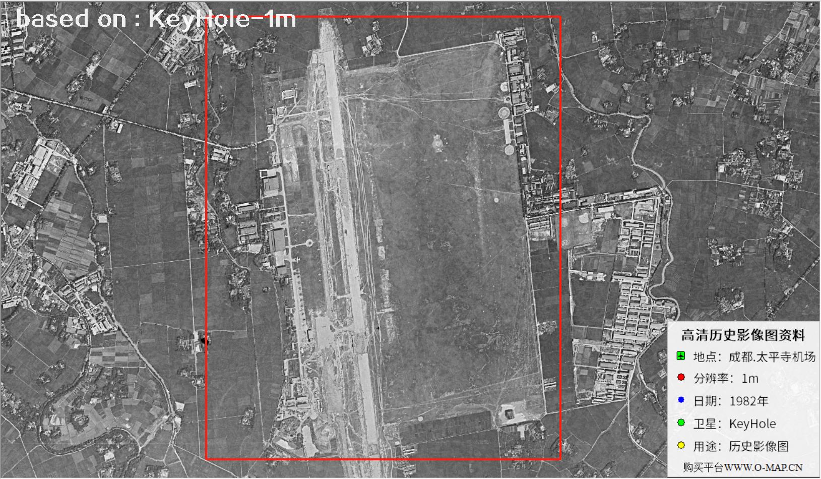 KeyHole锁眼卫星1980年拍摄的成都太平寺机场历史影像图