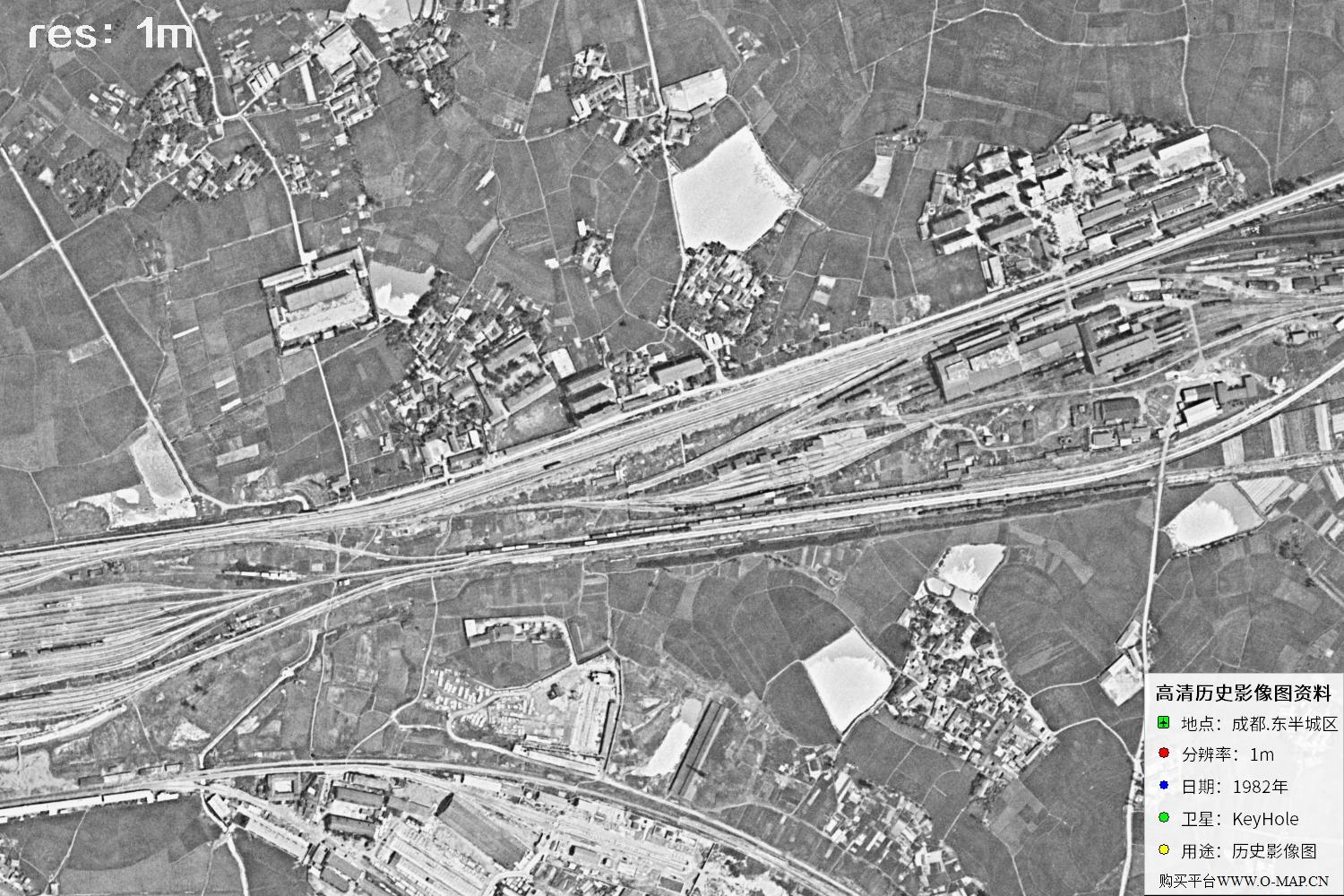 成都市1982年锁眼卫星历史影像地图资料